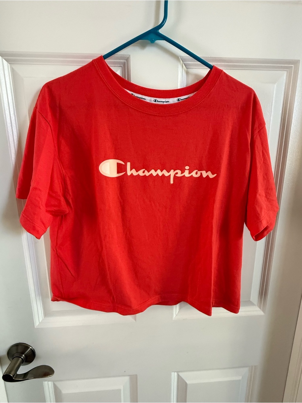 Champion Women's Red Logo Tee